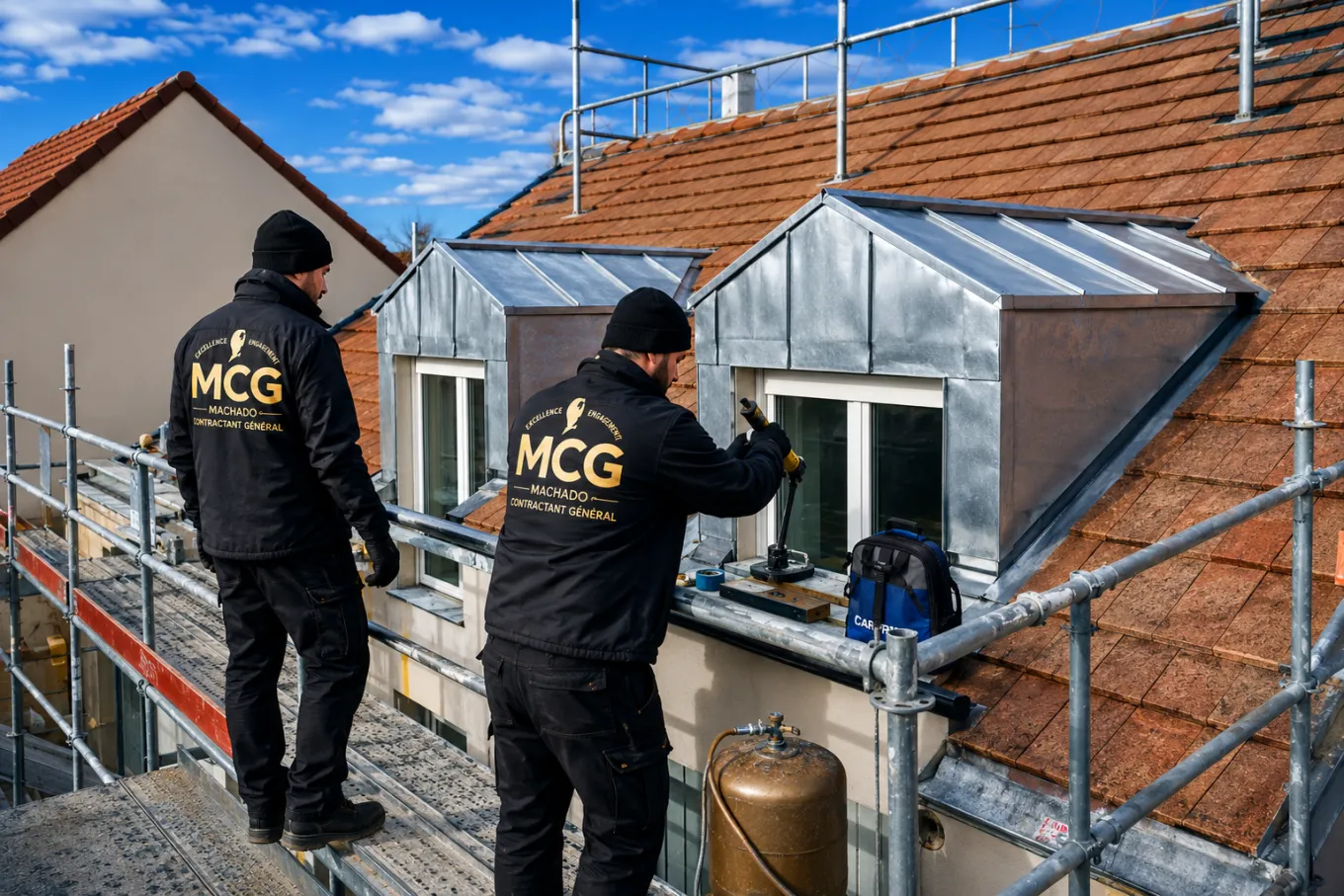 Les artisans du réseau MCG Groupe en intervention, en Île-de-France
